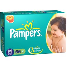 PAMPERS DIAPERS MEDIUM 66 PADS